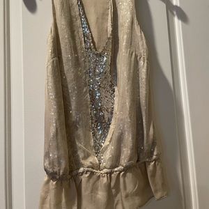 Robbi & Nikki silk and sequined sleeveless top XS